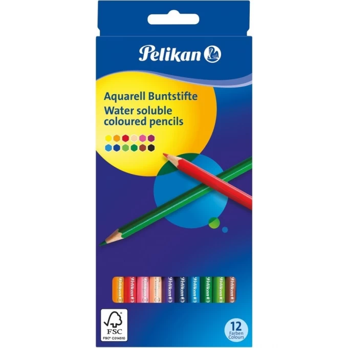 Акварельные карандаши HERLITZ PELIKAN, 12 цветов 700153 Акварельные карандаши HERLITZ PELIKAN, 12 цветов 700153