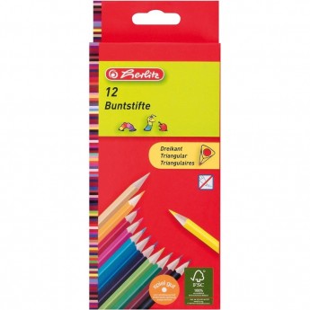 Карандаши цветные трехгранные HERLITZ, 12шт