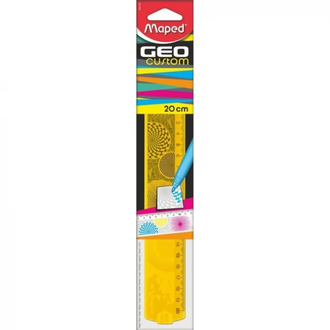 Линейка HERLITZ MAPED GEOCUSTOM раскрашиваемая, 20см 254120