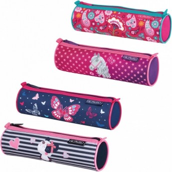Пенал-косметичка круглый HERLITZ GIRLS MIX II, асс., 4 мотива Пенал-косметичка круглый HERLITZ GIRLS MIX II, асс., 4 мотива