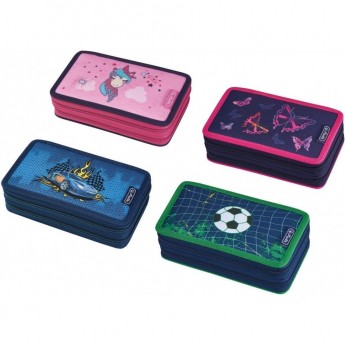 Пенал пустой HERLITZ 2 молнии, 4 мотива